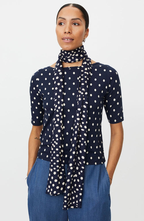 Along Navy Blazer Spot Print Scarf