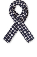 Along Navy Bold Print Scarf
