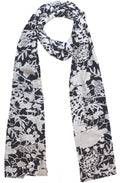 Along Navy Floral Pattern Scarf