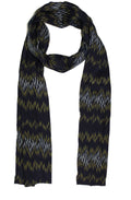 Along Navy & Khaki Print Scarf