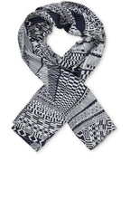 Along Navy Original Patterned Scarf