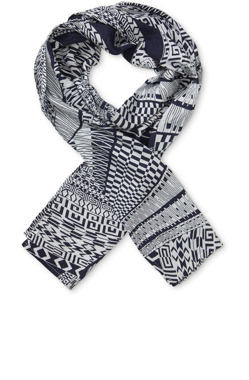 Along Navy Original Patterned Scarf