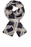 Along Navy Patterned Scarf