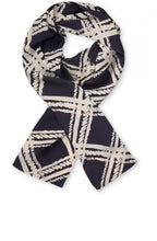 Along Navy Patterned Scarf