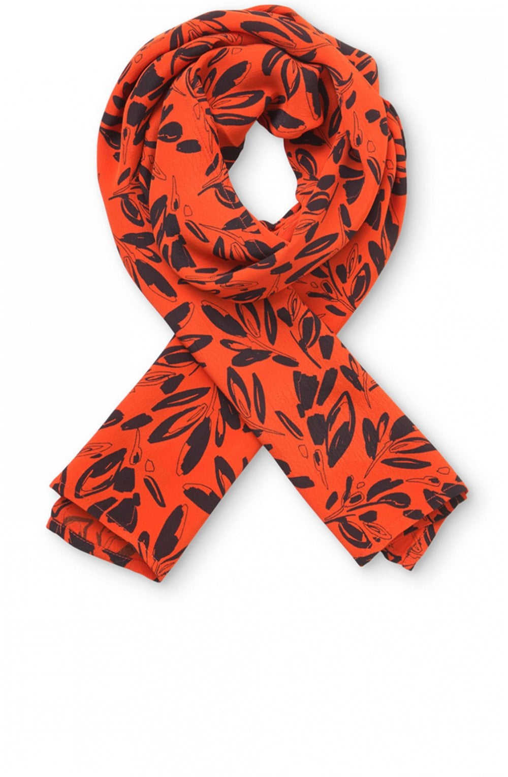 Along Pumpkin Leaf Print Scarf