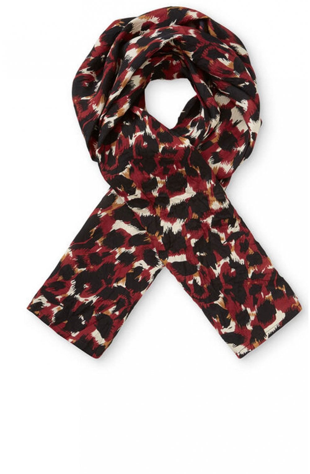 Along Red Animal Print Scarf