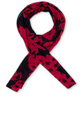 Along Red Floral Chiffon Scarf