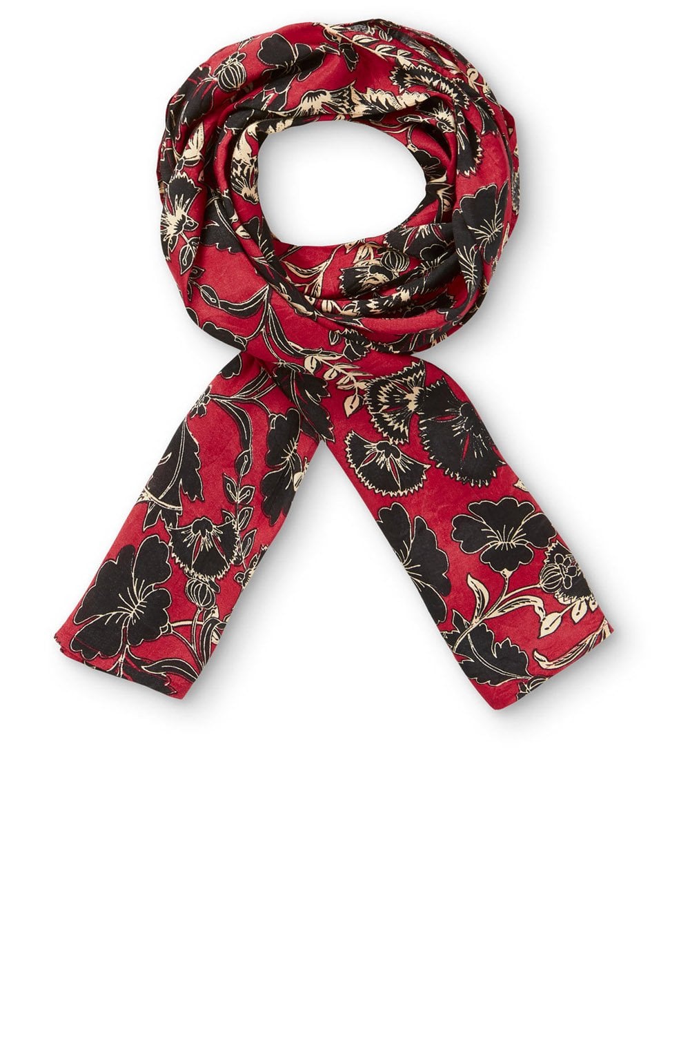 Along Red Floral Print Scarf