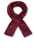 Along Red Patterned Scarf
