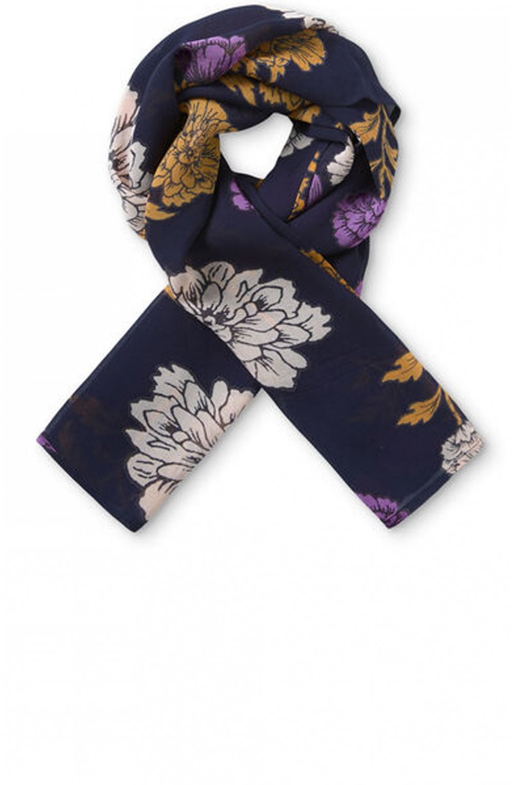 Along Violet Floral Scarf