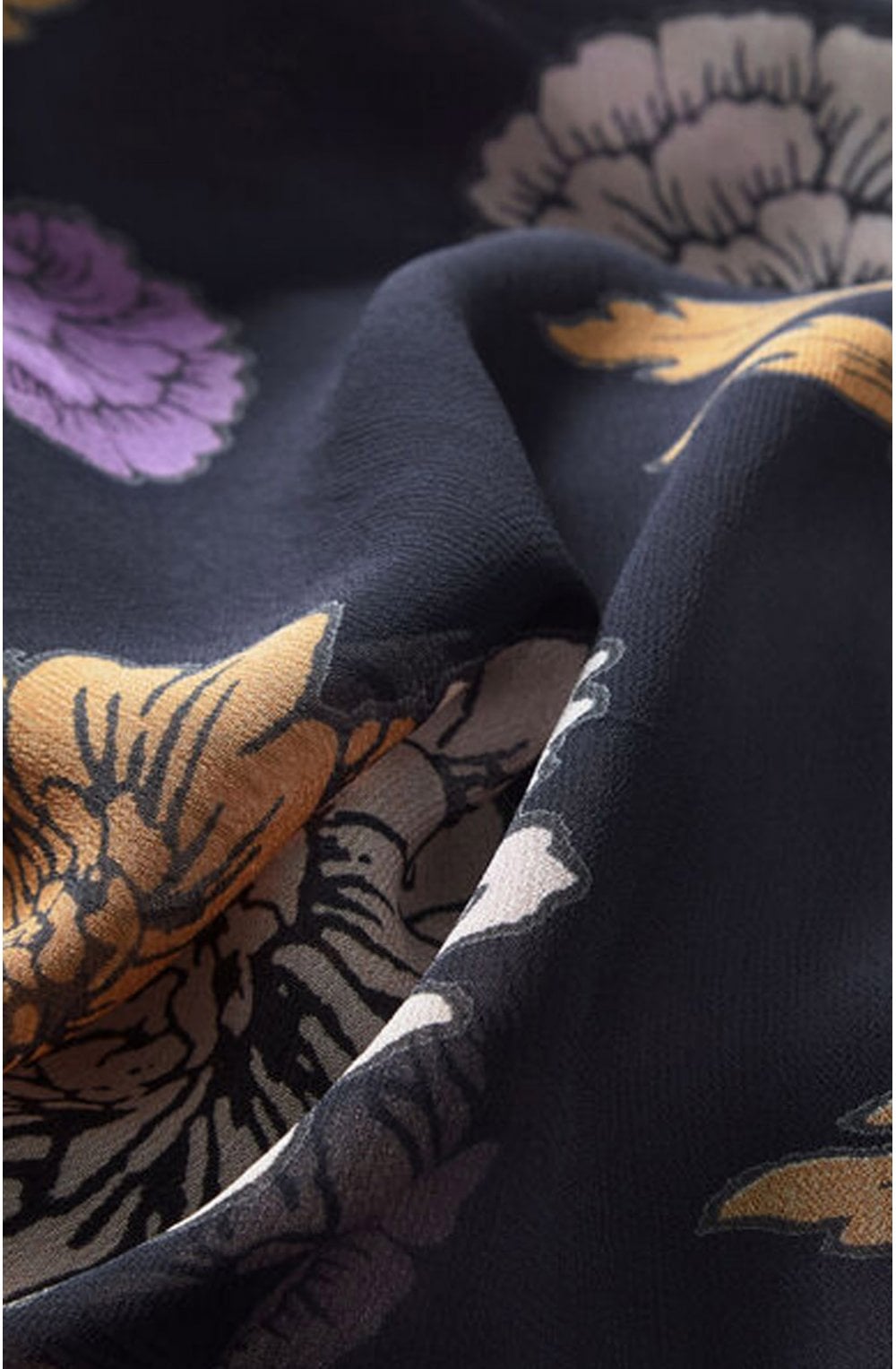 Along Violet Floral Scarf