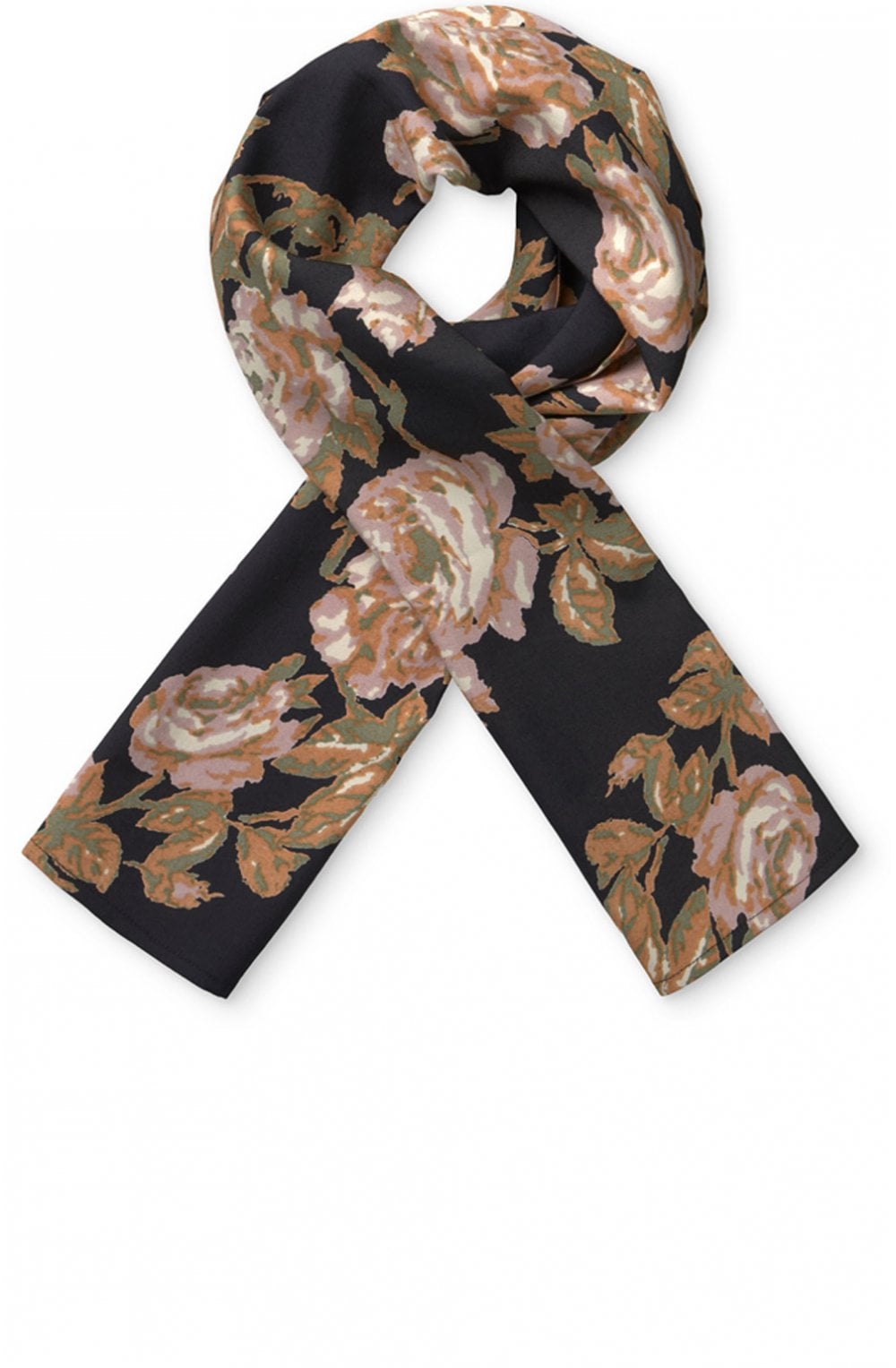 Along Warm Rose Floral Scarf