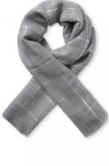 Alyssa Metallic Silver Check Scarf