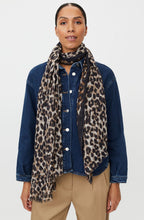 Alyvra Petrified Oak Leopard Frayed Edge Scarf