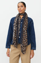 Alyvra Petrified Oak Leopard Frayed Edge Scarf