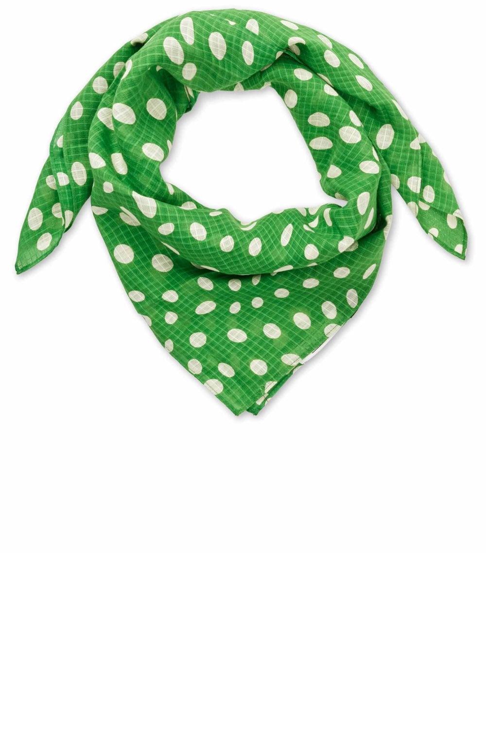 Amivra Mint Green Polka Dot Cotton Scarf