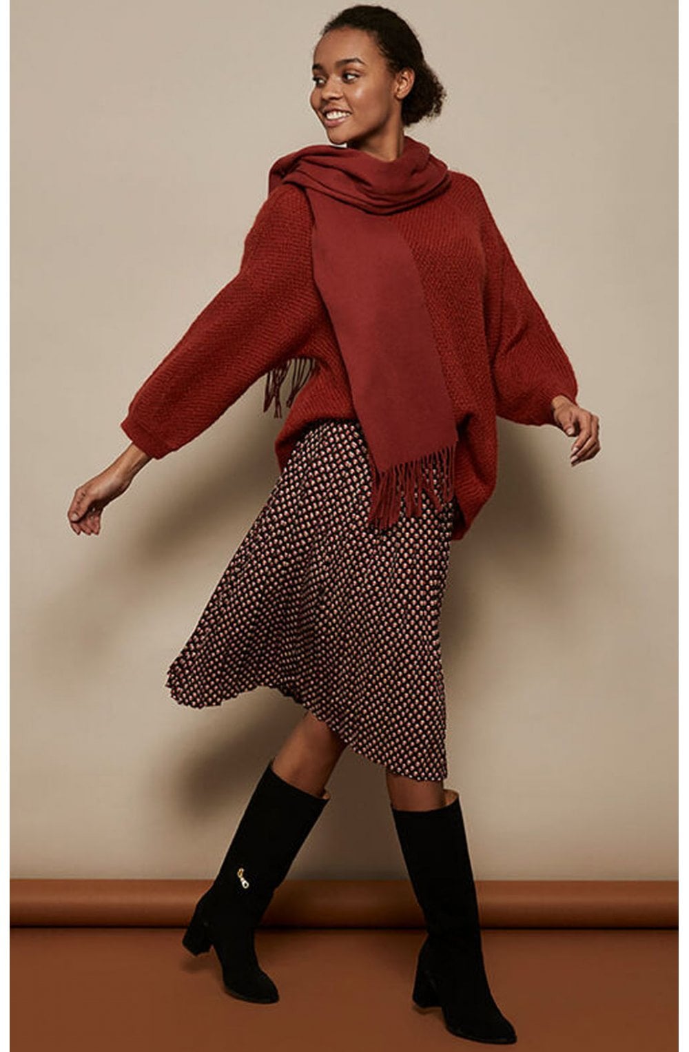 Anna Red Orchard Wool Scarf