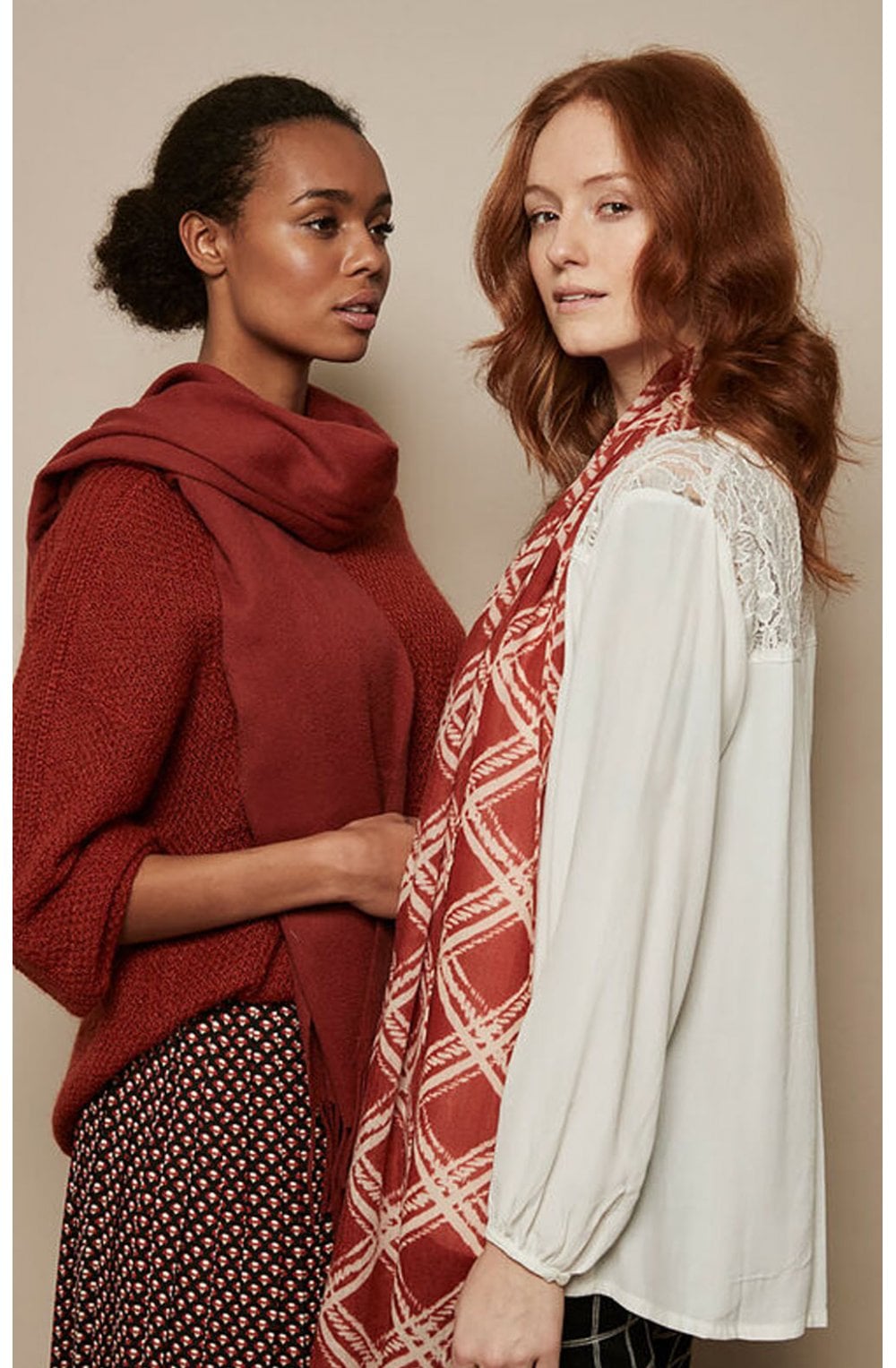 Anna Red Orchard Wool Scarf