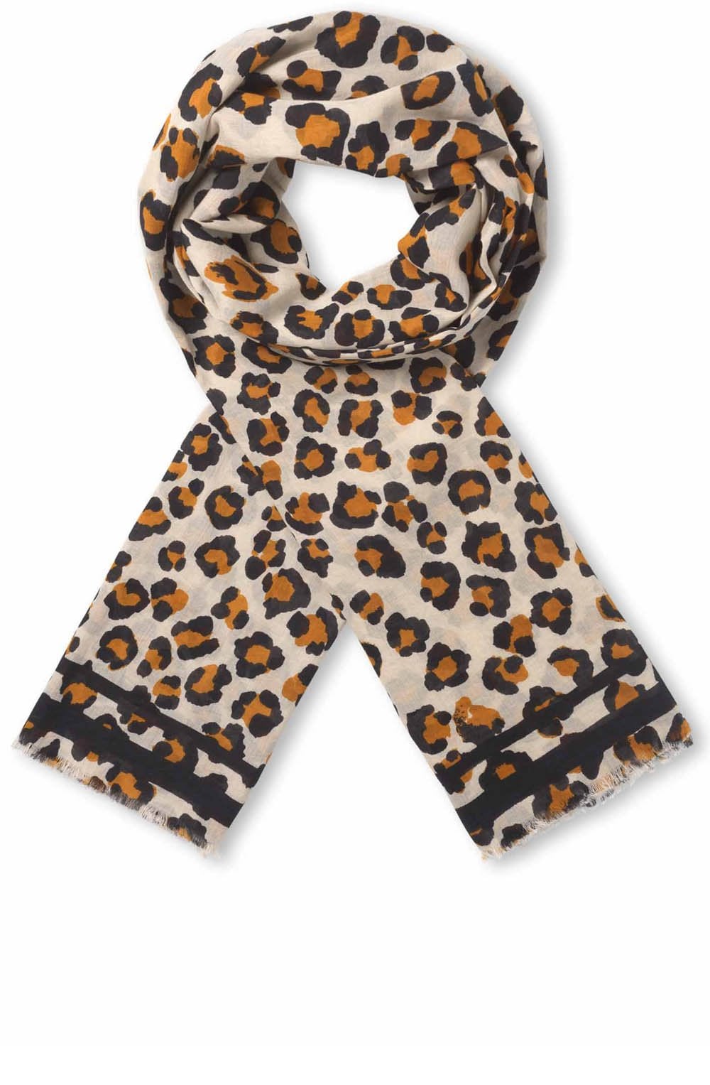 Aricka Cashew Animal Print Lightweight Scarf