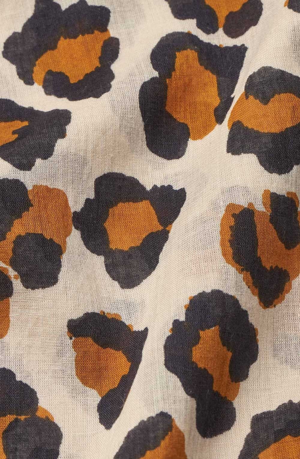 Aricka Cashew Animal Print Lightweight Scarf
