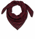 Azmira Tawny Port Checked Wool Scarf