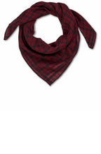 Azmira Tawny Port Checked Wool Scarf