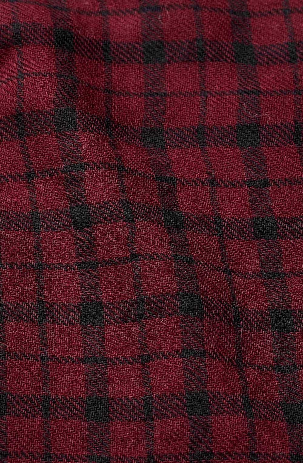 Azmira Tawny Port Checked Wool Scarf