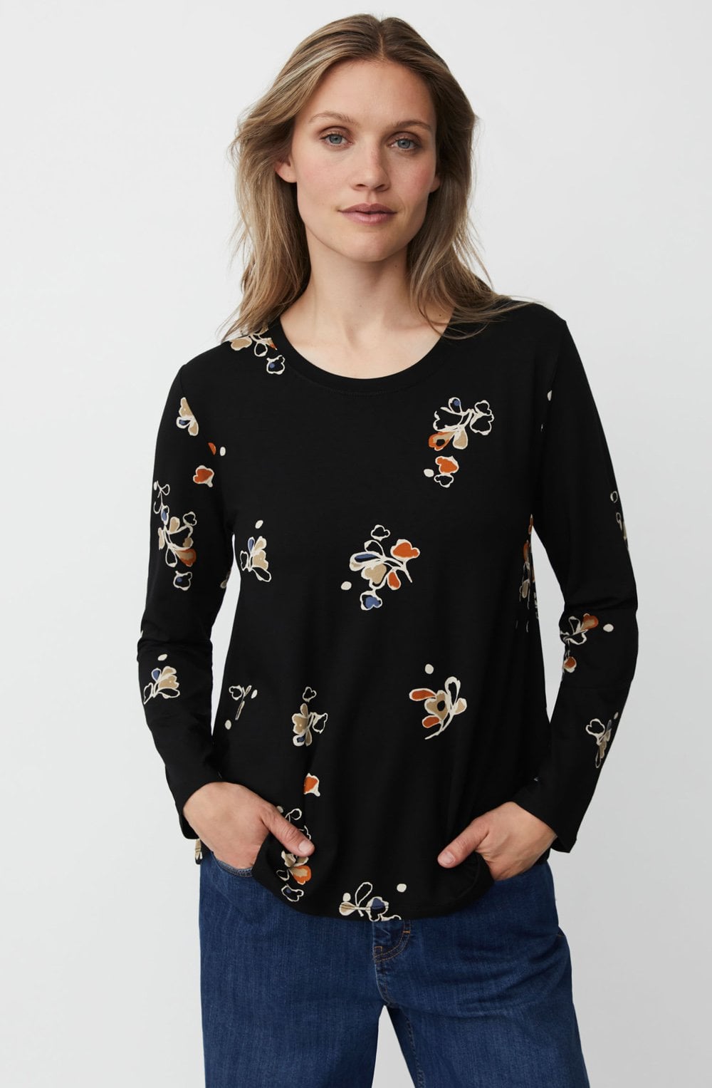 Badisna Autumnal Leaf Print Top