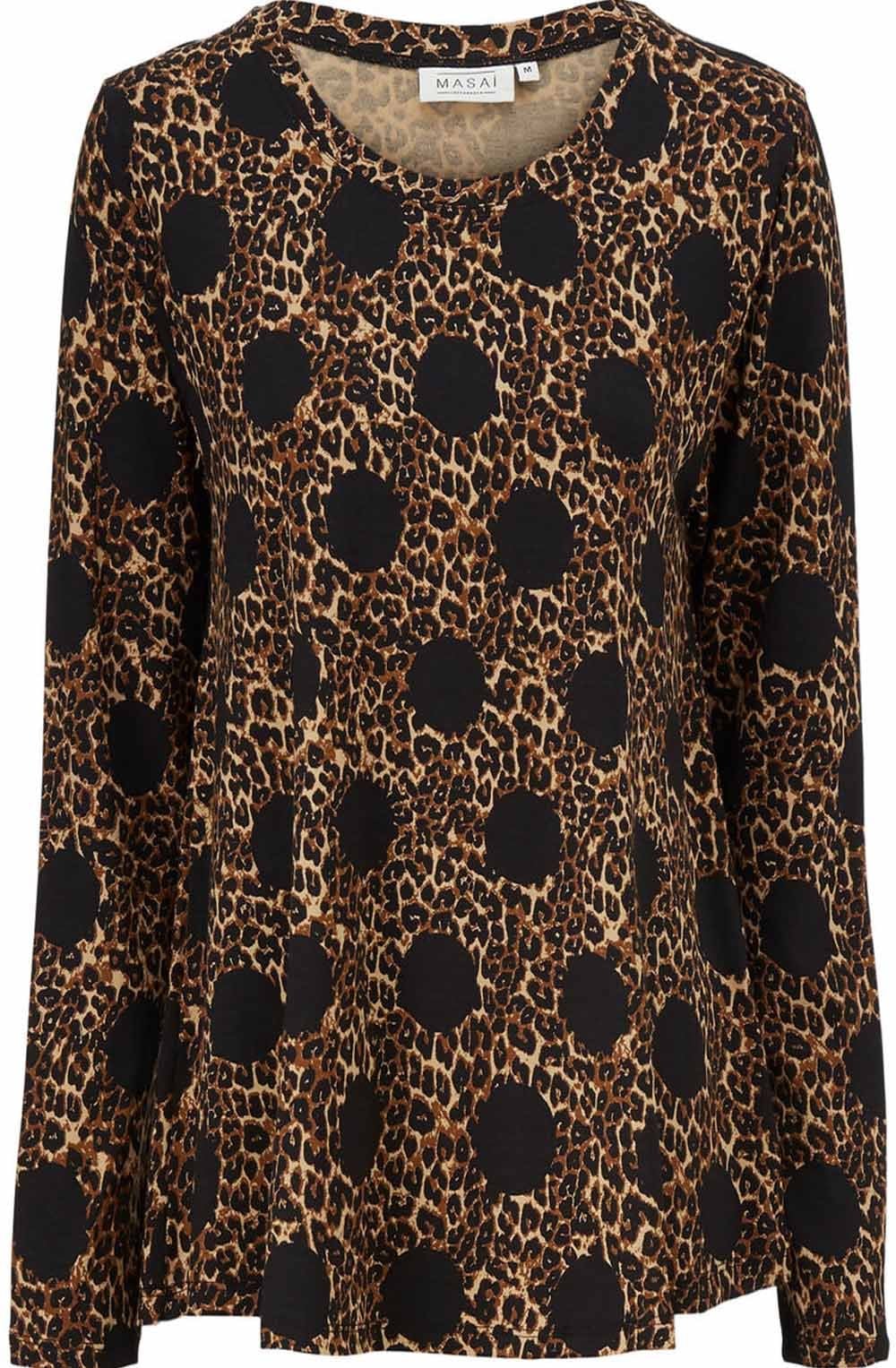 Badisna Monks Robe Leopard Print Top