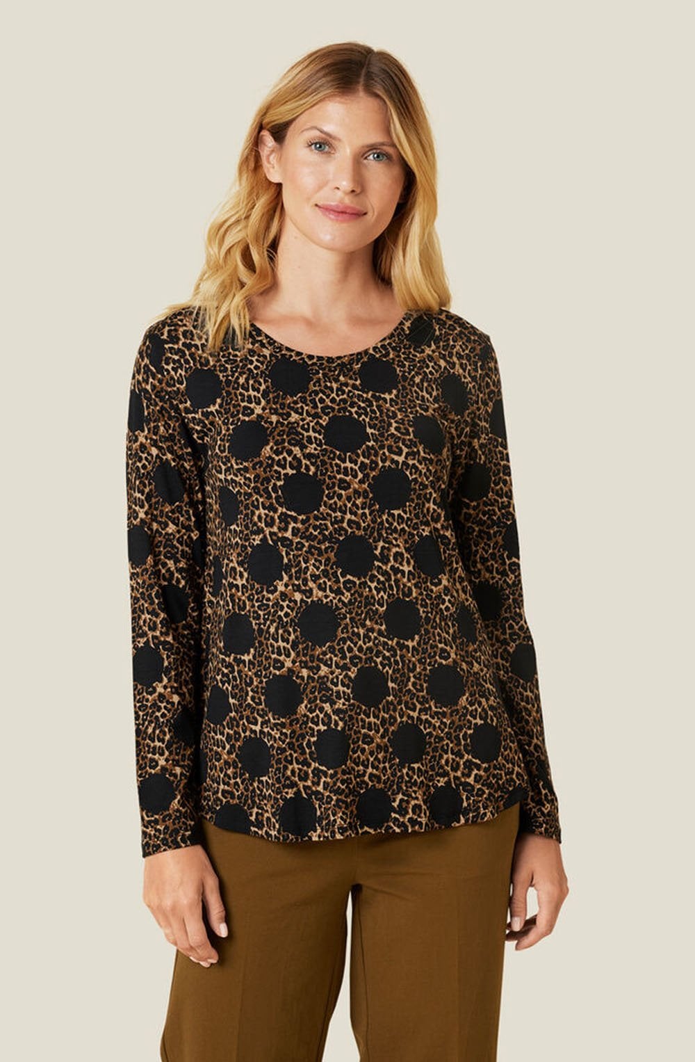 Badisna Monks Robe Leopard Print Top