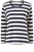 Badisna Navy and Cream Striped Top