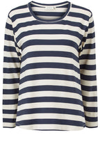 Badisna Navy and Cream Striped Top