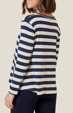 Badisna Navy and Cream Striped Top