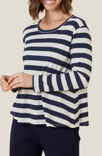 Badisna Navy and Cream Striped Top
