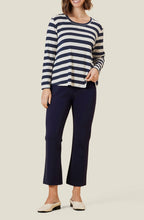 Badisna Navy and Cream Striped Top