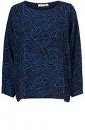 Bahati Blue Patterned Top
