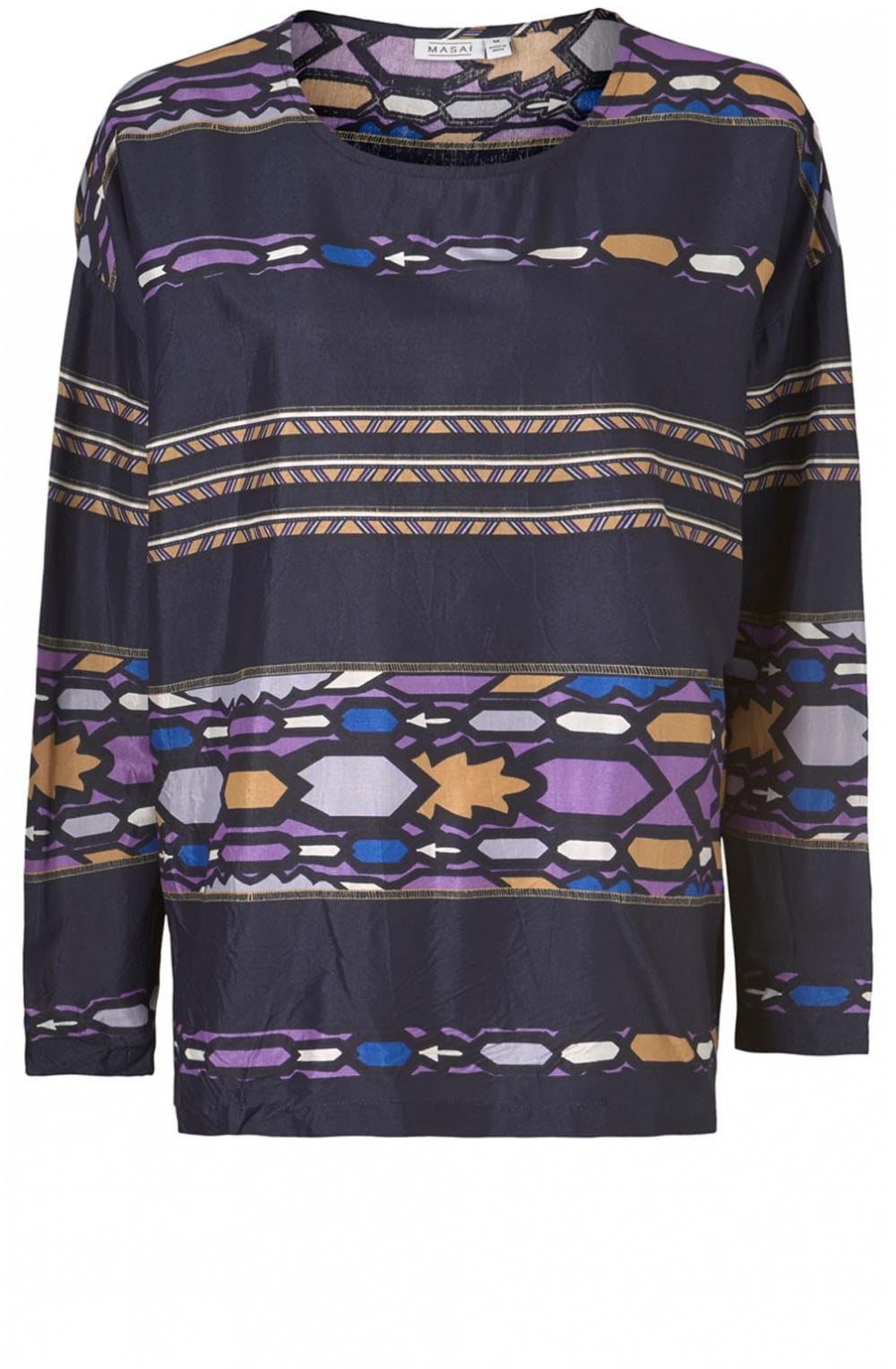 Bahati Violet Geometric Print Top