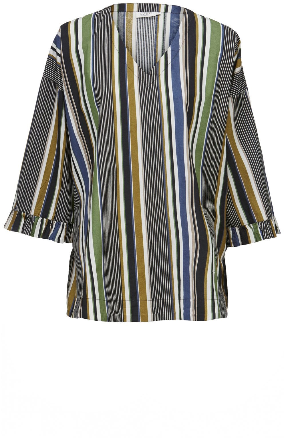 Barka Green Striped Top