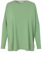 Barr Oversized Green Striped Top