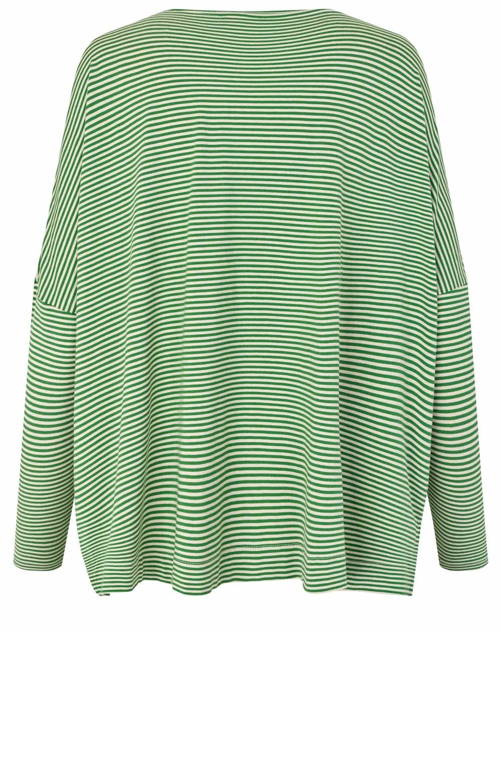 Barr Oversized Green Striped Top