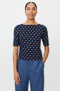 Bavessa Navy Blazer Polka Dot T Shirt