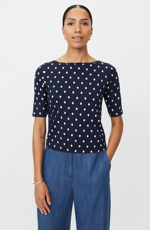 Bavessa Navy Blazer Polka Dot T Shirt