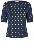 Bavessa Navy Blazer Polka Dot T Shirt