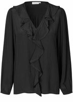 Beauna Black Ruffled Blouse