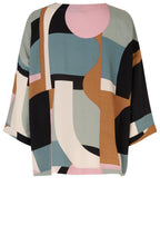 Becca Green Blue Abstract Blouse