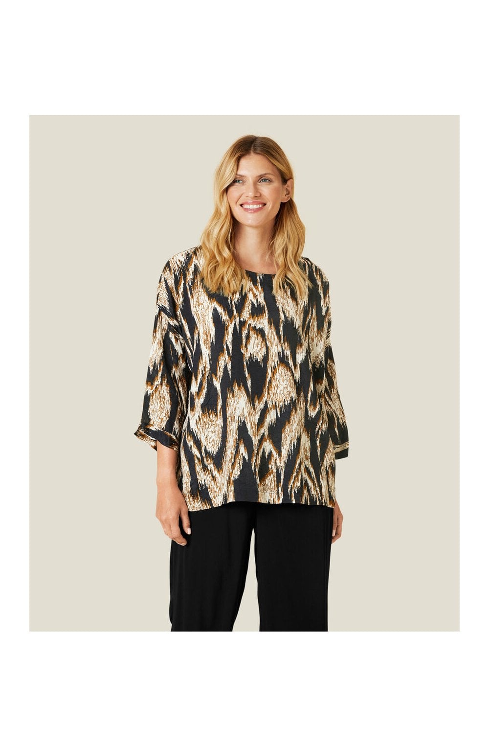 Becca Monks Robe Bark Pattern Oversize Top