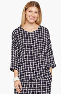 Becca Navy Bold Print Blouse