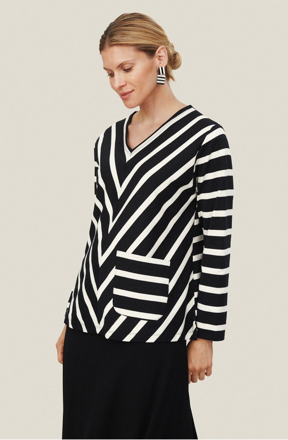 Belinia Black Striped Pocket Jumper
