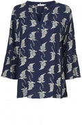 Bell Blue Fern Design Top