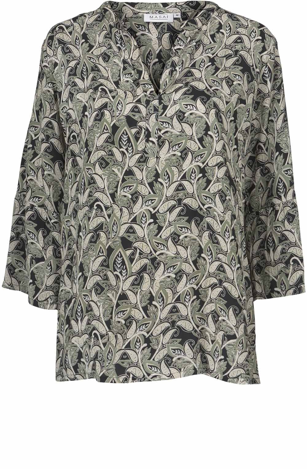 Bell Olive Paisley Print Top